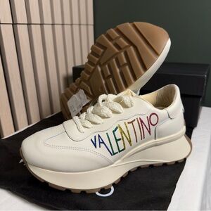 Valentino Women's White Sneakers with Multicolor Logo